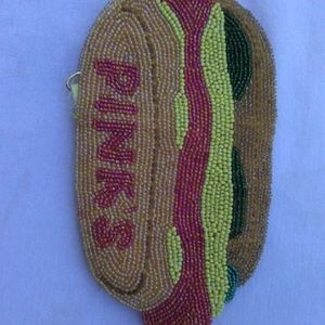 Pink's Hot Dogs Beaded Purse